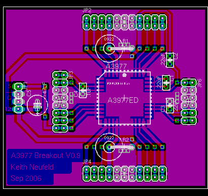 A3977 breakout board with polygons filled