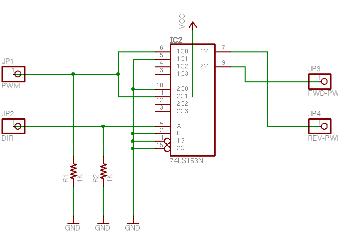 Motor Direction Control with 74LS153