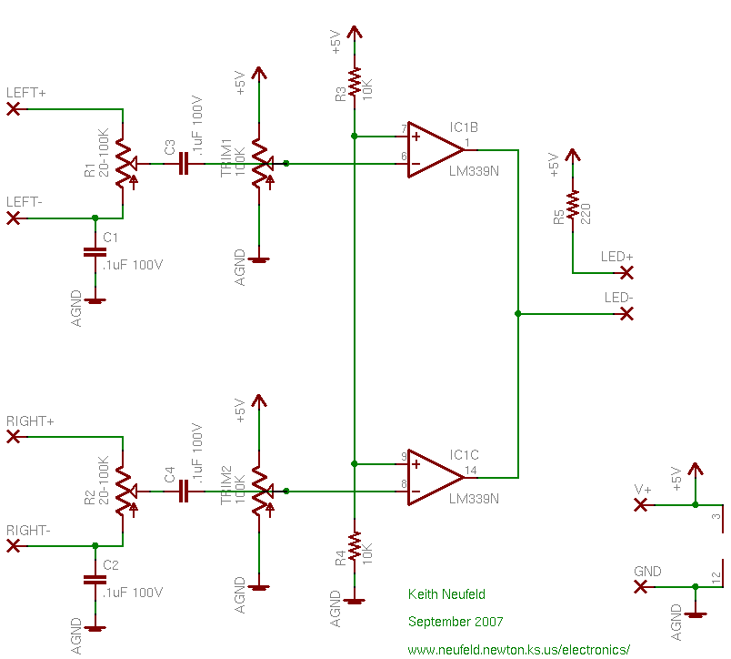 Schematic of speaker power detector