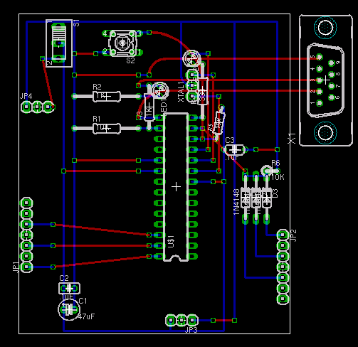 PCB layout of Steve Atwood's LogoBoard