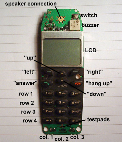 Nokia cell phone display and keypad board