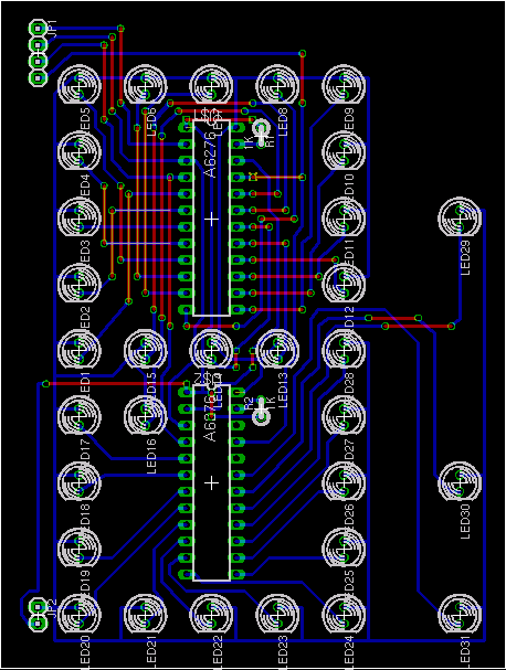 PCB for One Digit of LED Clock