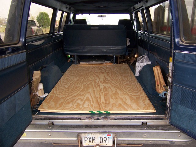 Plywood in the Back of the Van